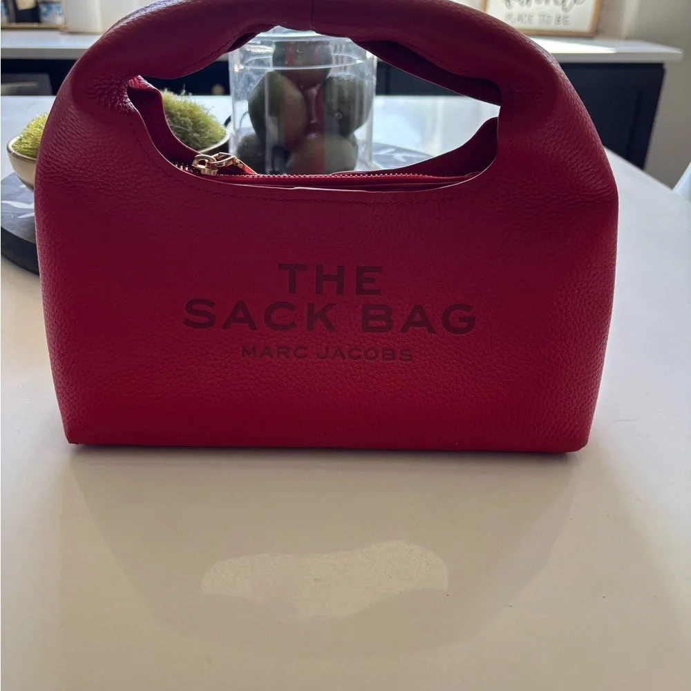 Marc Jacobs The Sack Bag mini in Red 9in by 5in